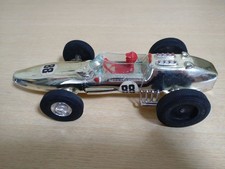 Gold Plated Racing Car Tin Made In Japan 88 Showa Retro