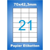 10500 Etiketten 70X42,3 Mm Weiss Luma Aufkleber 500 Blatt A4 70X42 Labeldruck