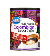 Great Value Colombian Roast Naturally Caffeinated Ground Coffee, 9.6 oz Canister