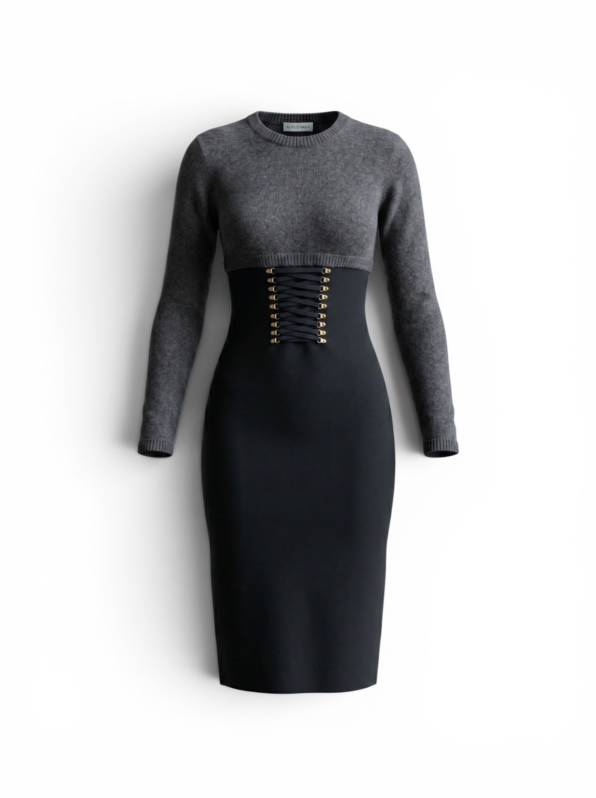 ARCHIVE Altuzarra FW21 Joseph Altuzarra "Ursula" Corset Knit Midi Dress - M