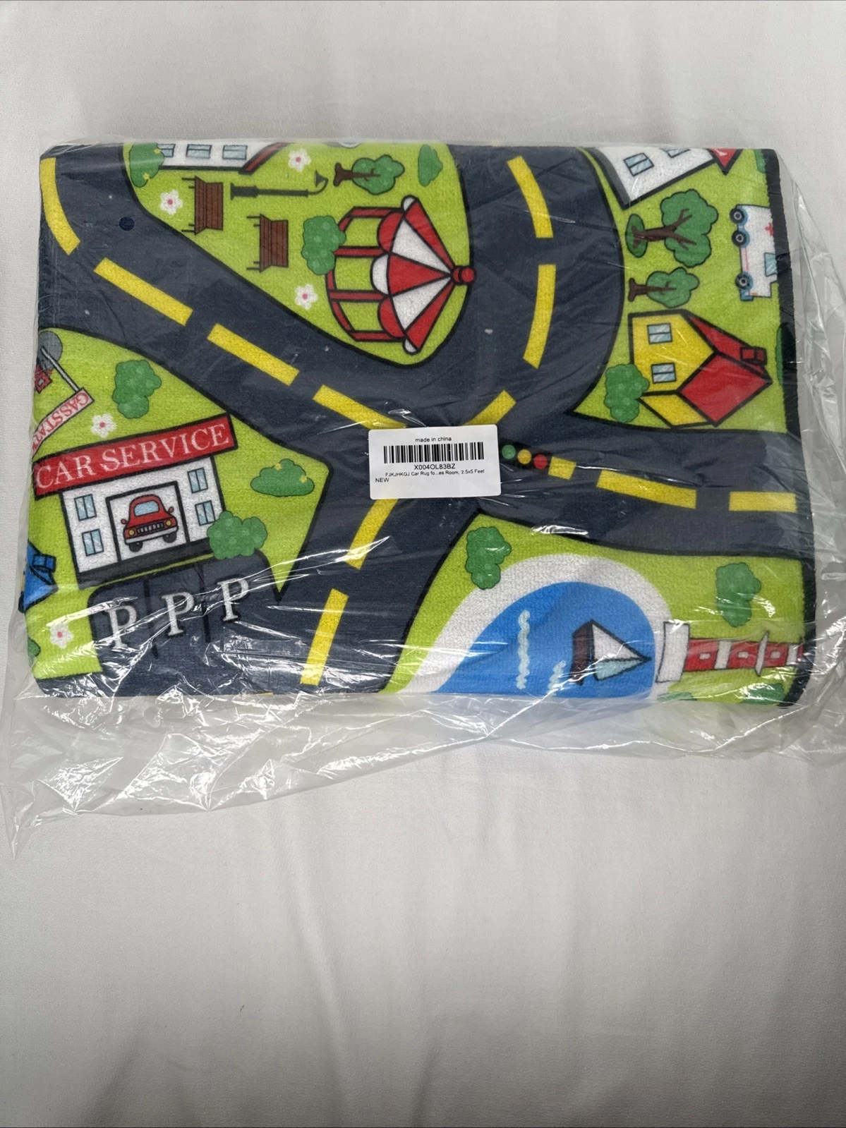Kids Car Rug Play Mat 2.6x5 Feet, Perfect For Playroom, Bedroom, Classroom
