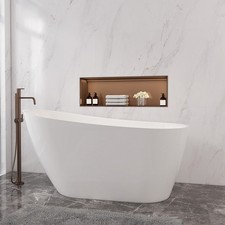 Luxury Bathroom Freestanding Double Ended Bath White Acrylic Bathtub 1500x720mm