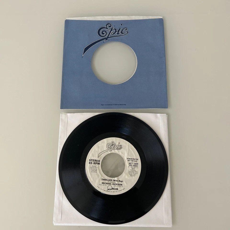 MICHAEL JACKSON триллер w (рэп) EPIC белый ярлык промо 45 об/мин демо не для продажи - Изображение 3 из 4