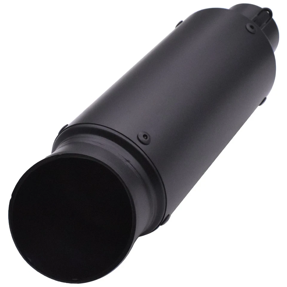 Slip on 51mm 2" Universal Moto Silenciador Escape Tubo Puntas Traseras Negro NUEVO Foto 3 de 4