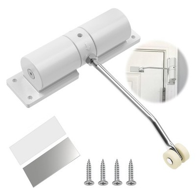 Automatic Silent Door Closer Adjustable Alloy Safety Spring 45-90lbs Heavy Duty