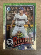2024 Bowman /199 CHROME MOJO REFRACTOR ROY-12 Evan Carter RC, Rangers
