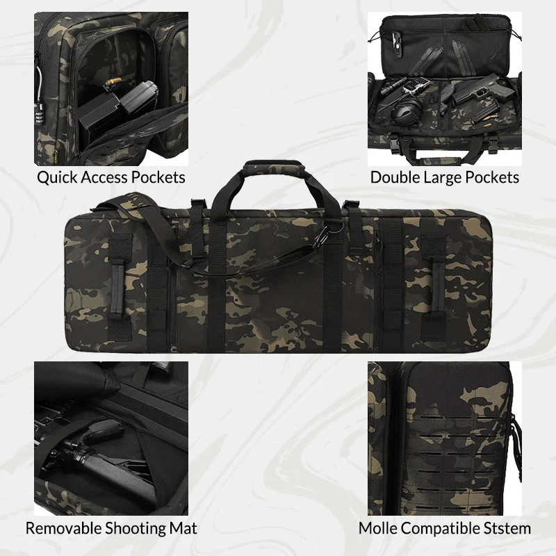 VOTAGOO Elite Ranger 36" Black Soft Double Rifle Case 2 Rifles 2 Pistols - Image 2 of 4