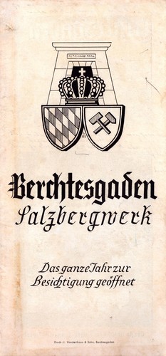 Vintage Berchtesgaden Salt Mine Map Brochure Germany Reichsmark Era