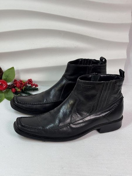 Men Venturini Boots Black Leather 42