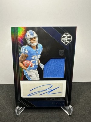 2023 Panini Limited Rookie Patch Autographs Jahmyr Gibbs /99 Redemption #112  