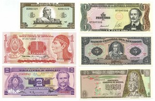 LOT 6 WORLD BANKNOTES ECUADOR HAITI HONDURAS GUATEMALA REP. DOMINICANA qFDS