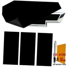 3PCS 11.8" x 4" Bowtie Emblem Logo Stickers, Car Decals DIY Carbon Black