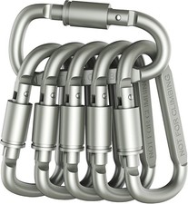 Outmate Premium Aluminum D-Ring Locking Carabiners Pack of 6 - Lightweight ...