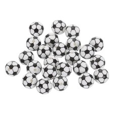 24Pcs Sports Ball Beads 12mm Silicone Round Spacer Focal Bead Soccer