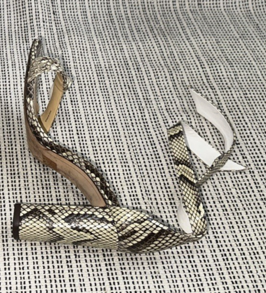 ALEXANDRE BIRMAN MULTI COLOR PYTHON ANKLE STRAP C… - image 9