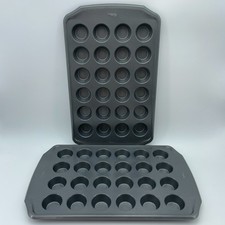 WILTON Mini Padella Muffin 24 Tazze 16x10 Acciaio Antiaderente Teglia Grigio Cucina Lotto 2