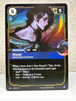 Hwei Brooding Painter UNL 080/219 Riftbound Foil League Of Legends