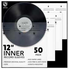 12  Premium Vinyl Record Inner Sleeves 50 Pack 50