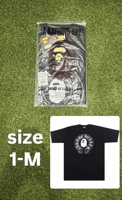A Bathing Ape Men's Black Graphic Logo Crew Neck Short Sleeve T-Shirt Size M