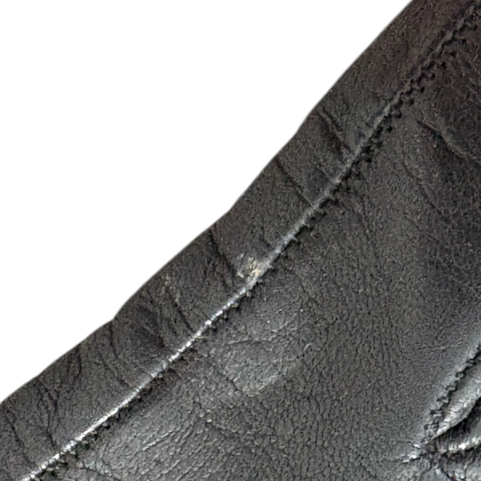 Guantes de cuero Labonia Italia estampado de cebra puño mafia esposa cachemir forrados de lana negros Foto 2 de 4