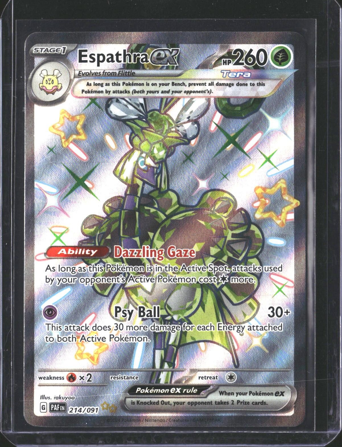 Espathra ex 214/091 Shiny Ultra Rare Paldean Fates Pokemon NM/M