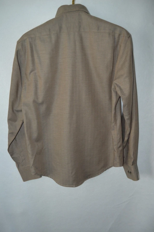 Camisa de vestir Enro para hombre manga larga marrón algodón bolsillo medio Foto 2 de 4