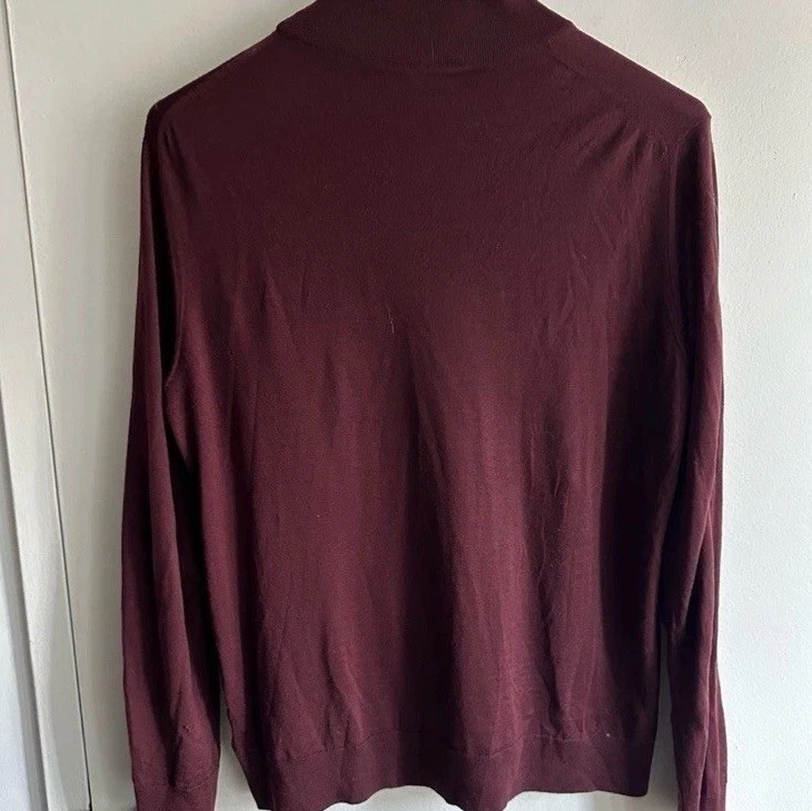 Suéter Kiton Borgoña Cuello Simulado Mezcla Lana US M Foto 3 de 3