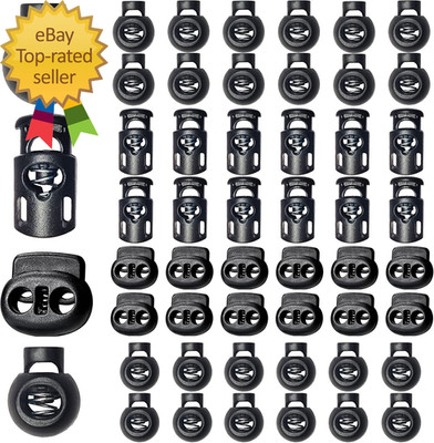 48pcs Upgraded Plastic Cord Lock Draw String Clip with Spring Toggle Stoppers