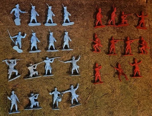 Marx VINTAGE Sons of Liberty Toy Soldiers. Lot of 27 figures.  1/32  54 mm