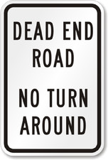 Dead End Road Sign Weatherproof Aluminum Metal 8x12 Outdoor Traffic