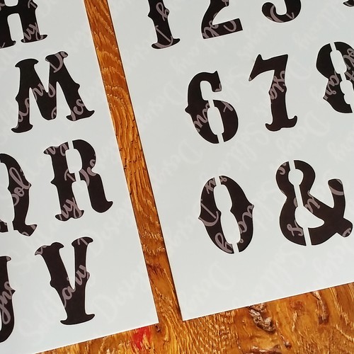 Stencil Circus style Numbers Alphabet plastic stencil shabby chic custom letter - Picture 3 of 4