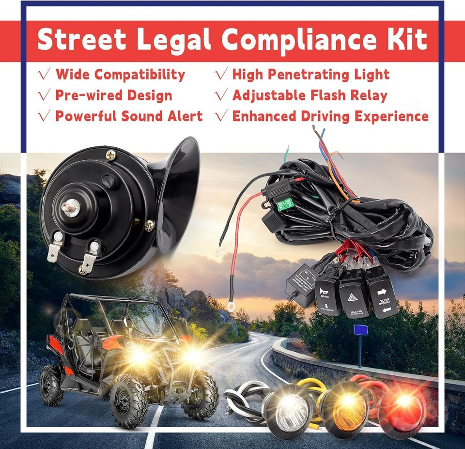 Prewired Turn Signal Horn Kit, Universal Dirt Bike Street Legal Kit eBay
