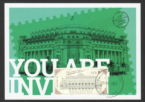 SINGAPORE 2020 OPENING OF FULLERTON HOTEL PHILATELIC STORE MAXICARD FIRST DAY - Picture 2 of 5