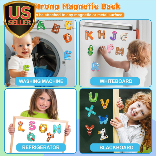 Magnetic Letters and Numbers, Fridge Alphabet Magnets for Toddlers 1-3, 52 PC... - Picture 7 of 7