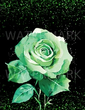 "Go Green Glitter Flower" Digital Download YOU PRINT Wall Art 