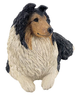 Vtg 1987 SANDICAST 9” Sheltie Tri Color Dog Figurine S. Brue