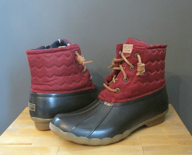 wine sperry duck boots