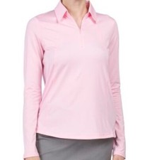 NWT Ladies BELYN KEY Petal Pink Glacier Long Sleeve Golf Shirt S M L  XXL
