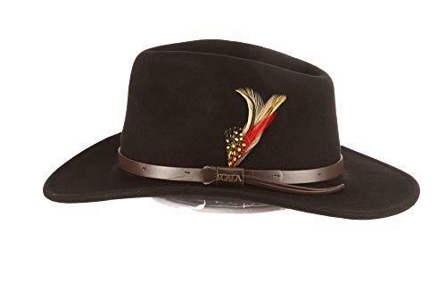 Crushable Felt Outback Hat, Black 