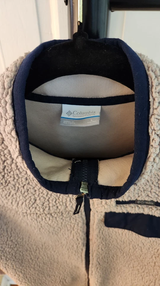 Куртка для девочек Columbia шерпа на молнии бежевая мягкая пушистая с большими (14/16) карманами - Изображение 3 из 4