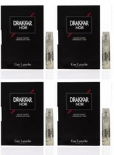 4 Vials DRAKKAR NOIR by GUY LAROCHE for Men 0.04 oz 1.2 ml EDT Spray NEW ON CARD