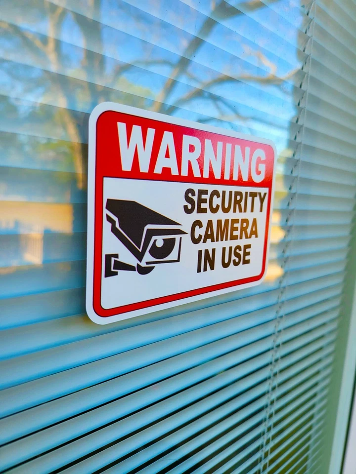 6x Security Video Surveillance Burgler Sticker Decal Warning Sign Camera in Use - Image 2 of 4