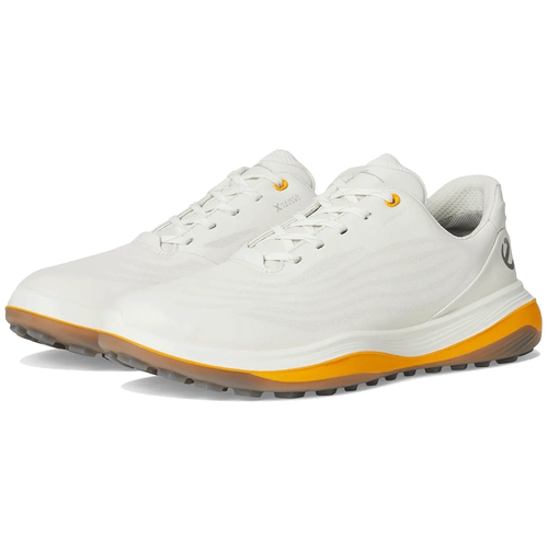 ECCO MENS LT1 WATERPROOF LEATHER GOLF SHOES - WHITE / SUNRISE / NEW 2025 MODEL - Picture 5 of 9