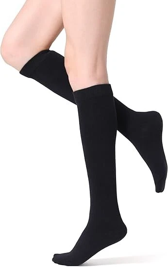 Paquete de 1-4 calcetines deportivos informales a rayas para mujer hasta la rodilla deportes al aire libre Foto 4 de 4