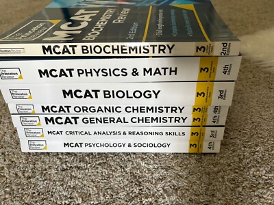 mcat Princeton book. ( BIOCHEM, BIO, PHY & MATH, ORGO CHEM,GEN CHEM, CARS, PSY)