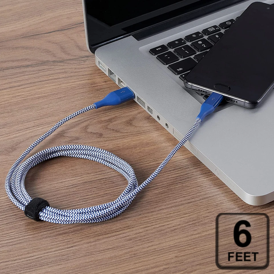 🆕 6FT Long Micro USB Cable 5 Pin Android Charger Cord for PS4 Male A to B Cord - Image 2 of 4