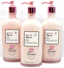 New Inspire Love Rose  Vanilla Aroma Bath  Body Works Lotion Lot of 3