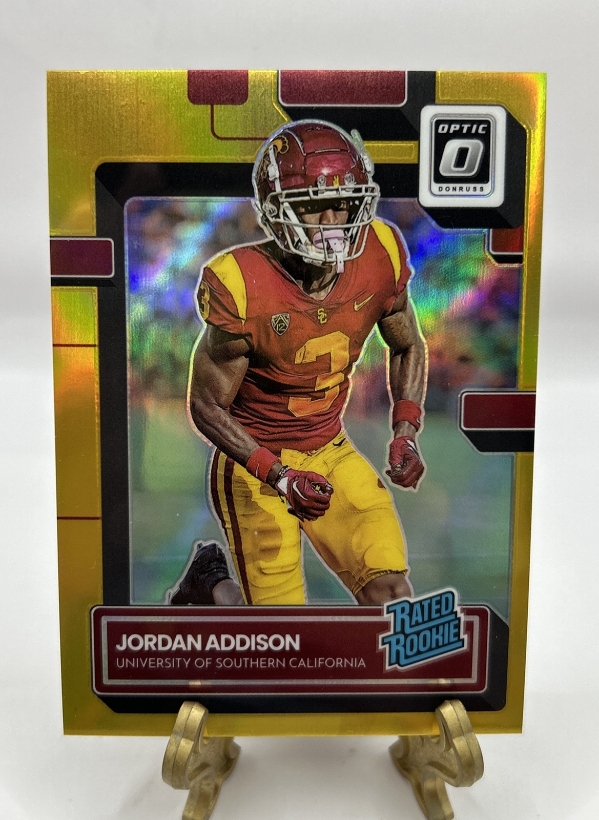 2023 DONRUSS OPTIC DRAFT PICKS JORDAN ADDISON GOLD RATED ROOKIE AUTO 03/10