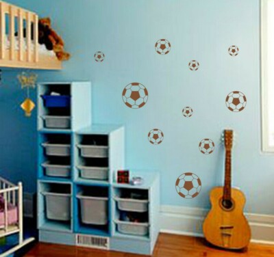 10x Fußball Wandaufkleber Wandkunst Zum Selbermachen Wandtattoo Wohnkultur für Kinderzimmer