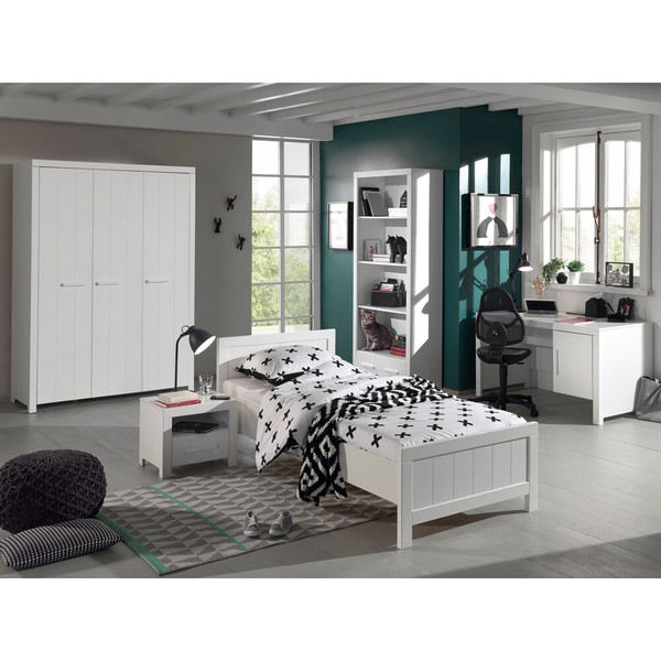 Jugendzimmer Kinderzimmer Set Bett Kleiderschrank Schreibtisch Regal Nachttisch-image
